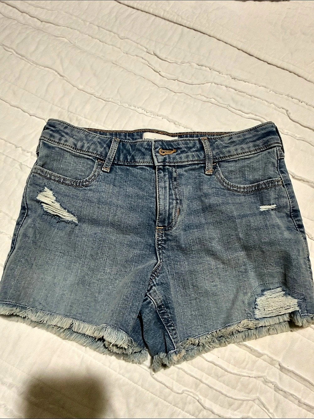 Abercrombie Kids Low Rise Midi Short Denim Shorts Blue Girls 13/14
